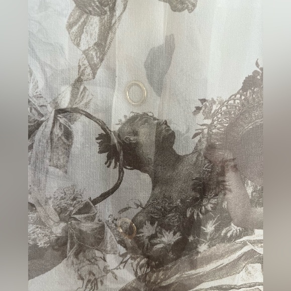 BURBERRY Amelie Bow neck Angel print Mulberry silk sheer long sleeve blouse - Picture 13 of 17